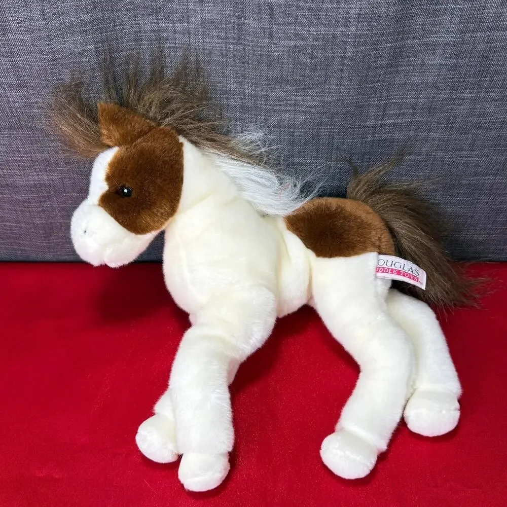 Douglas Cuddle Toys Arrow Head Paint Horse Plush Stuffed Animal Pinto Brown